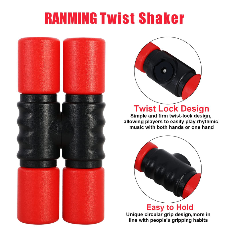 RANMING Twist Shaker 3PCS Double Row Shakers Percussion Instruments Set Medium Volumelatin Latin Percussion Instruments for Studio,Band,Drummers(Yellow-Blue-Red) Yellow-Blue-Red