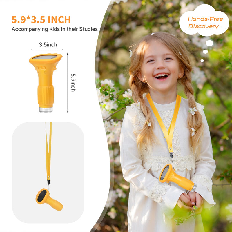[AUSTRALIA] - Kids Microscope Pocket Microscope, 2" IPS Screen 1000X Portable Microscope for Kids, Photo and Video Camera, Christmas Birthday Gifts for Age 3 4 5 6 7 8 9 10 11 12 Girls Boys 