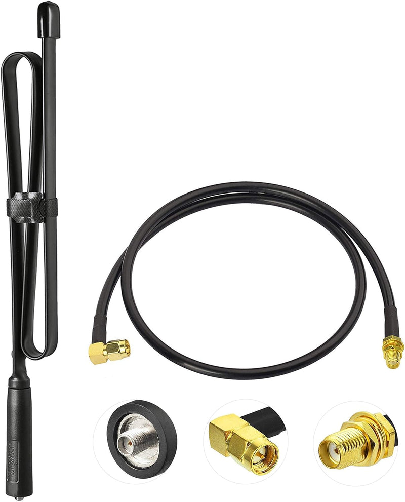 ABBREE SMA-Male Dual Band 144/430Mhz Foldable Tactical Antenna for Yaesu FT-70DR,FT-2DR/3DR,FT-270R Wouxun TYT MD-380 Two Way Radio