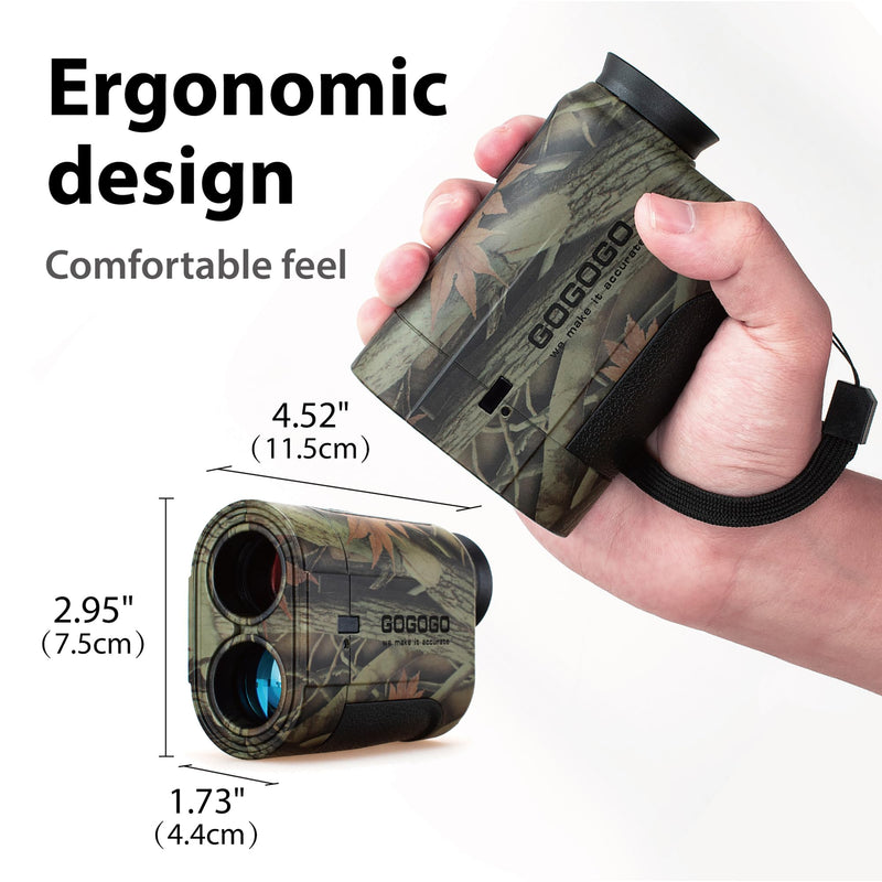 [AUSTRALIA] - Gogogo Sport Vpro 6X Hunting Laser Rangefinder Bow Range Finder Camo Distance Measuring Outdoor Wild 650/1200Y with Slope High-Precision Continuous Scan 1200Y 