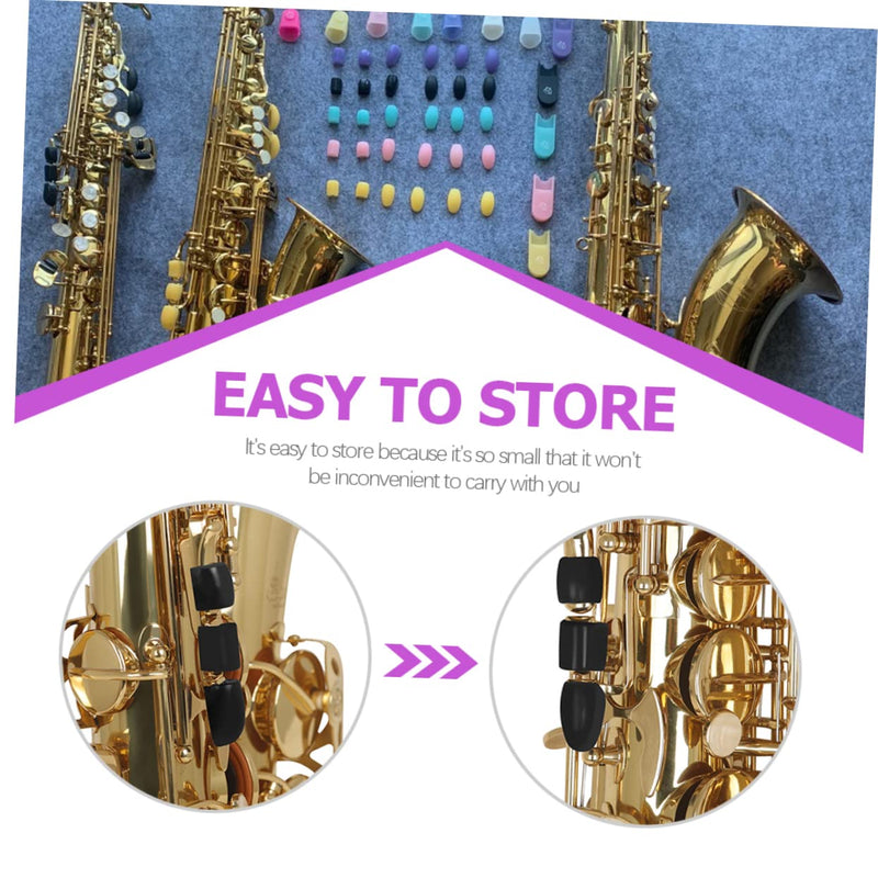 Silicone Side Key Covers 6pcs Saxophone Keypad Saxophone Side Key Cover Saxophone Key Risers Sax Side Key Covers Music Instrument Accessory Instrument Supplies Black Component 2.8x1.5cm