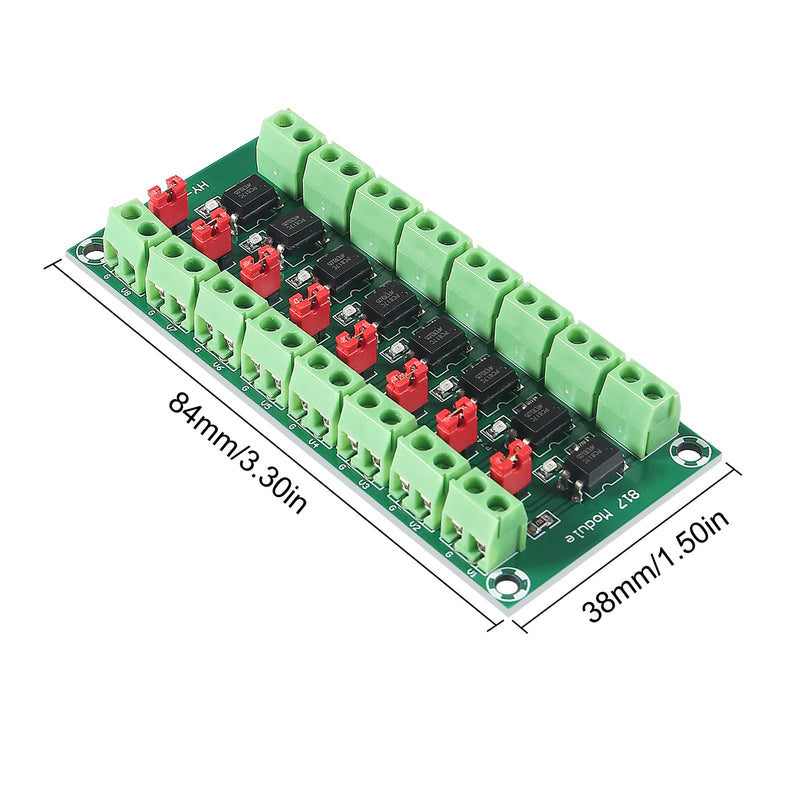 ALMOCN 4pcs 8 Channel Optocoupler PC817 8 Channel Disconnect Board Voltage Converter Adapter Module 3.6-30V Driver Photoelectric Insulated Module (8 Channel Optocoupler)