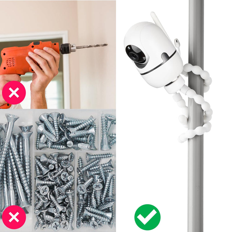 Tripod Baby Monitor Mount for HelloBaby HB65/HB40/HB6550/HB66/HB6339/HB6550 Pro, ANMEATE SM935E, Flexible Baby Camera Mount Attach Your Camera Wherever You Want