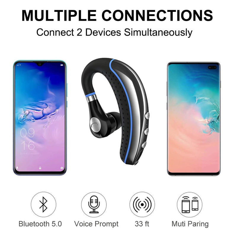 [AUSTRALIA] - Bluetooth Headset, Wireless Earpiece V5.0 Bluetooth Earpiece Ultralight Hands Free for Business/Office/Driving/Sporting 