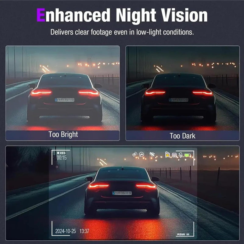[AUSTRALIA] - Dash Cam，3 Channel Dash Cam Front and Rear Inside, 1080P Full HD Dash Camera for Cars, Free 64GB SD Card, 3”IPS Screen, Night Vision, 170°Wide Angle, WDR, 24H Parking Mode 