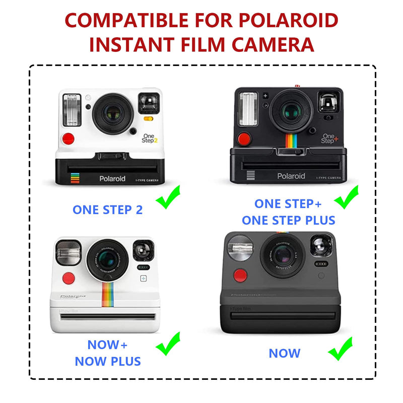 [AUSTRALIA] - WOGOZAN Camera Case Kit for Polaroid Now 2nd/3rd, Now+ Gen 2/3rd, I-Type, OneStep, FILP, Instant Camera, Protective Case with Lens Cap and Lens Cover Sticker, 28 Photo Album (Black) (No Camera) Black 
