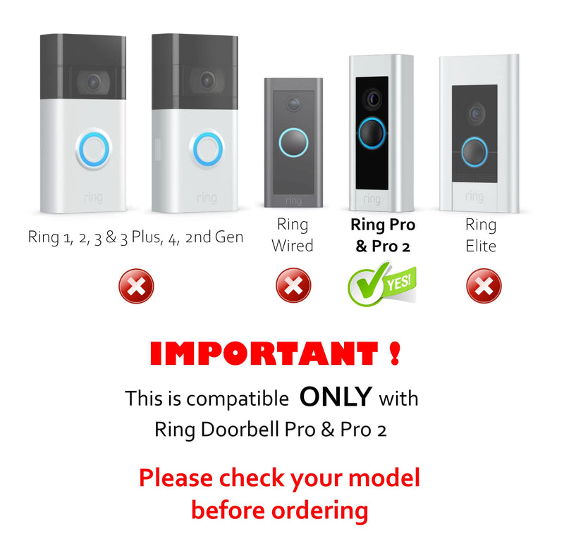 | RingPro & Pro2 Video Doorbell Compatible - Cover | Camera Protection from Rain/Glare/Light | Slim and Strong