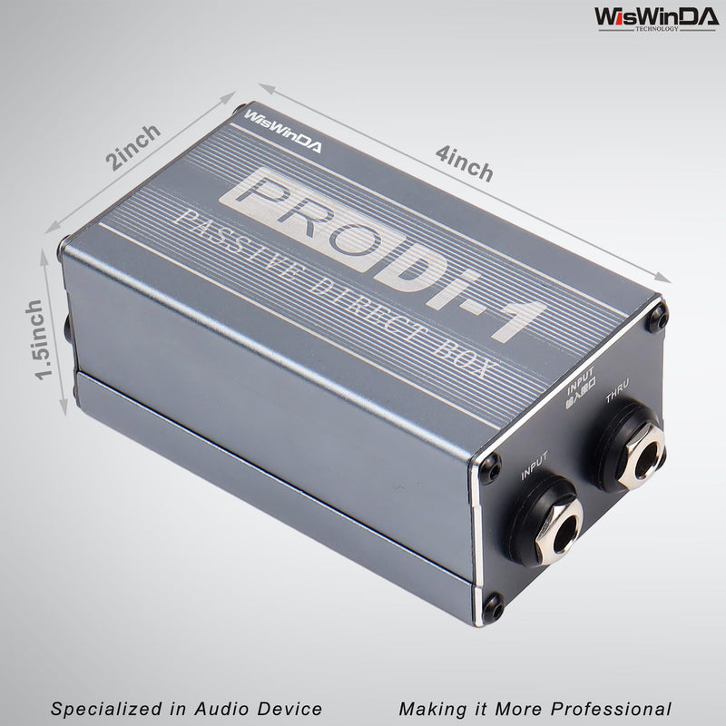 Passive Stereo Direct Box Single Channel Pro XLR Input 1/4” Output Low Distortion Free Phase Distortion for Musical Instruments (Single Channel Pro Passive Direct Box) Single Channel Pro Passive Direct Box