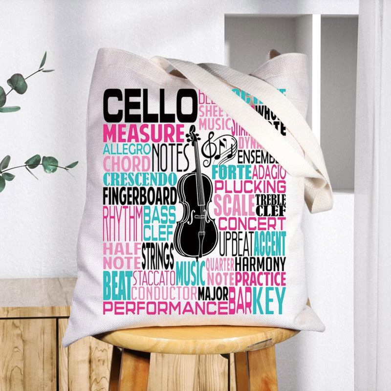 Cello Canvas Tote Bag Cellist Gifts Cello Players Shoulder Bag Cellist Musician Gifts Cello Tg