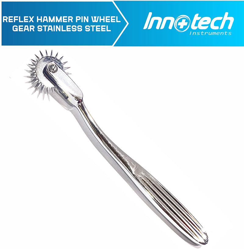 Innotech Diagnostic Reflex and Neurology Sensitivity Diagnostics 5-Piece Set with Nerve Wheel Reflex Hammer Bandage Scissors and Tuning Fork with 512 Hz and 128 Hz (Reflex Set)