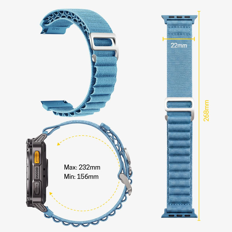 CARBINOX Band Durable 22mm Compatible Smartwatches Adjustable, Secure Fit Multi-Color 6 Pack