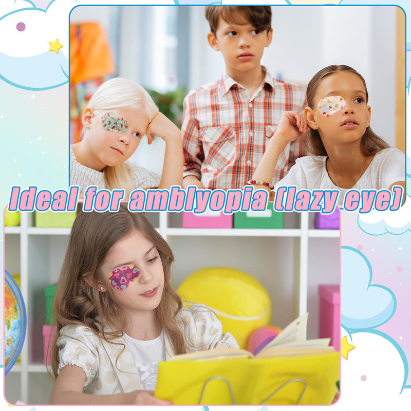 36 Pieces Kids Girls Eye Patches Toddler Adhesive Eye Patch Bulk Cotton Eye Patch Fabric Breathable with Lazy Eye for Pediatric Amblyopia,12 Styles Regular Size 36