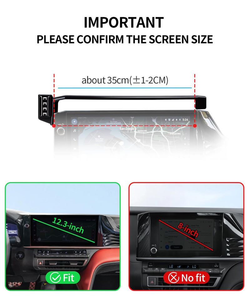 Wireless Charger Car Phone Holder for Toyota Camry 2025 2026, 12.3" Screen | Auto clamp Cell Phone Mount Accessories 15W Qi Fast Charging Stand Compatible with iPhone Android,360° Navigation Bracket for 2025-2026 Camry(12.3 inch screen only)