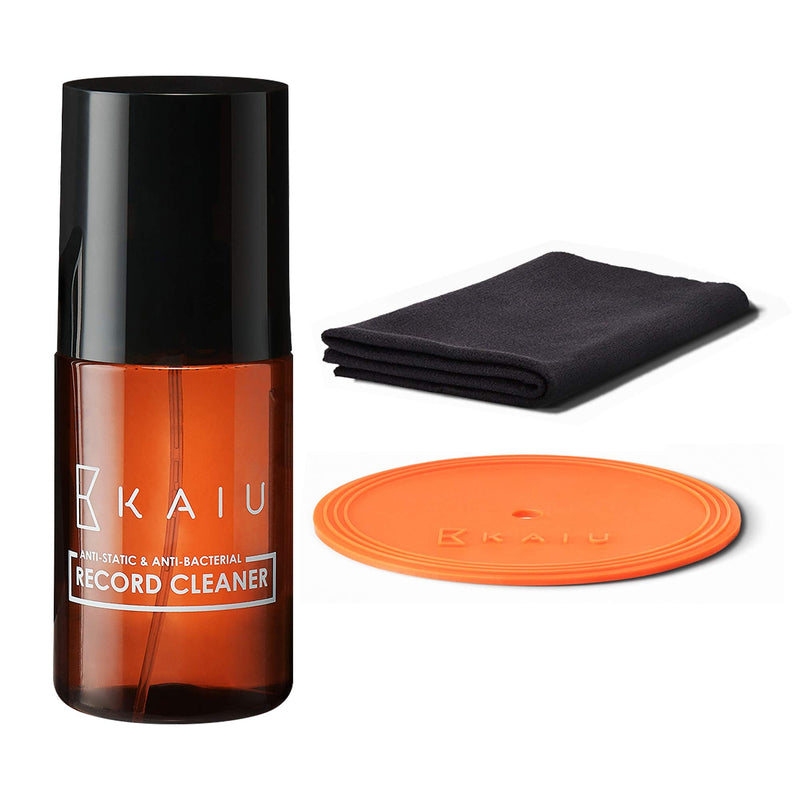 KAIU Vinyl Record Cleaning Kit- Anti Static Record Cleaning Washer Fluid with Silicone Label Protector & Microfiber Cloth - Vinyl Album Cleaner Spray - Remove Dust & Dirt - 3-in-1 Supplies Kit
