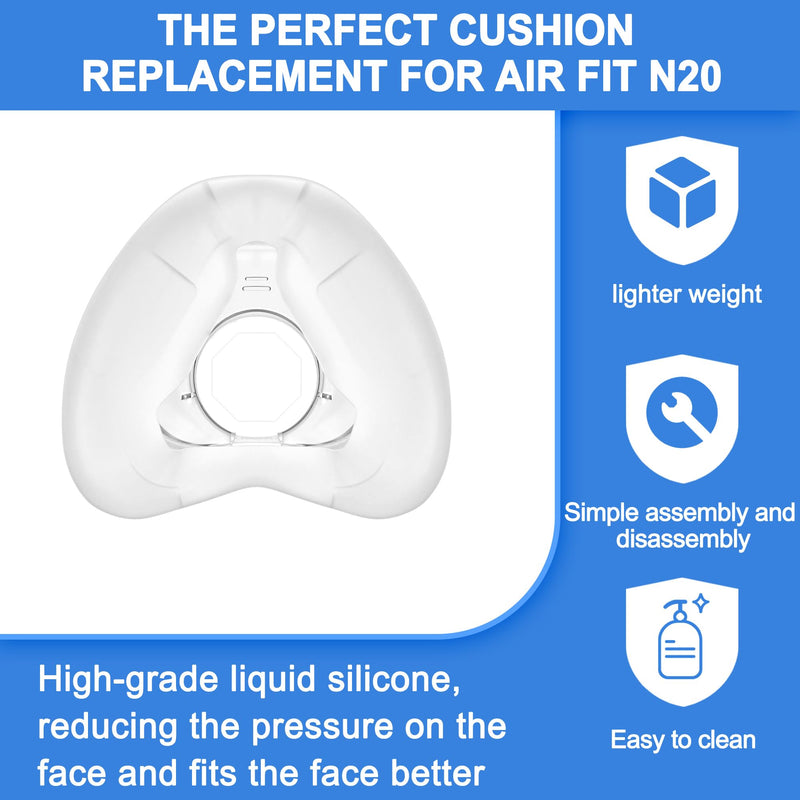 [AUSTRALIA] - Pack of 2 Replacement Masks (L) for Airfit N20, Comfortable Fit & Softer Wear, Compatible with Original Frame, High Quality & Durable Replacement Cushion Accessories, High Quality CPAP Accessories by L 