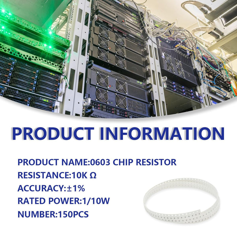 Innfeeltech 150pcs High Quality SMD Resistor Kit 0603 1/10W 10K Ω ± 1% 10KΩ