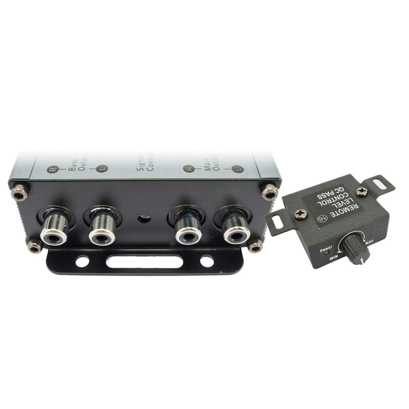 Gravity GR-DBE 2-Channel Premium Line-Out Converter with Digital Bass Enchancer with Knob/Dual Amplifier / 9.5 Volt Pre-Amp Outs/Level Matching Controls