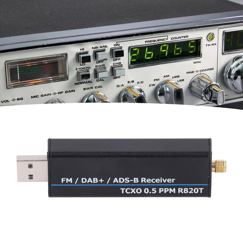 RTL SDR Receiver, 100KHz to 1766MHz RTL2832U R820T2 0.5PPM TCXO Software Defined Radio Receiver with AM, NFM, FM, DSB, USB, LSB, CW Modes, 8-Bit ADC, 50DB Dynamic Range