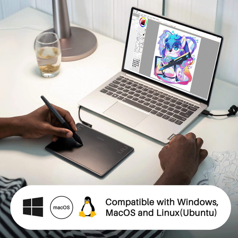 HUION Inspiroy H430P OSU Graphic Drawing Tablet with Battery-Free Stylus 4 Press Keys, Compatible with Android, Linux, Windows and Mac