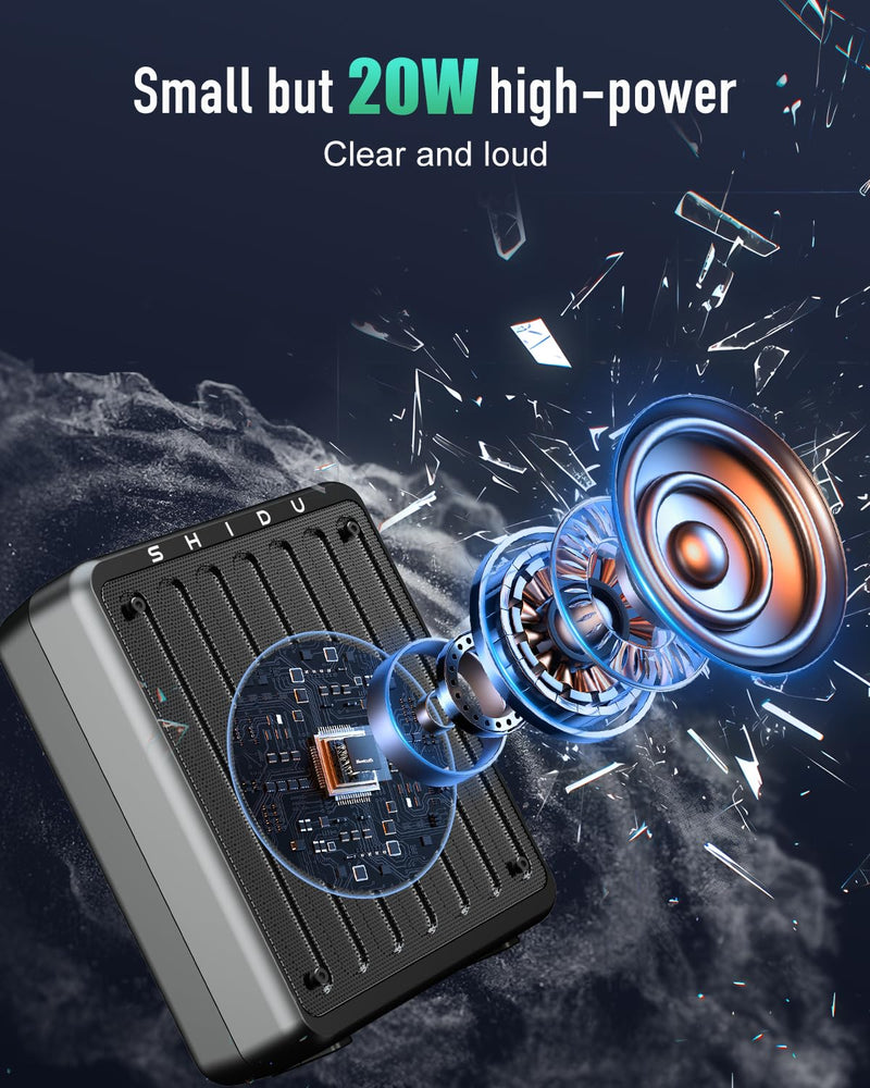 [AUSTRALIA] - SHIDU 20W Voice Amplifier Wireless Lavalier Microphone Bluetooth Voice Amplifier for Teachers Portable Microphone with Speaker for Classroom,Speech, Meeting,Yoga,Outdoors Black 