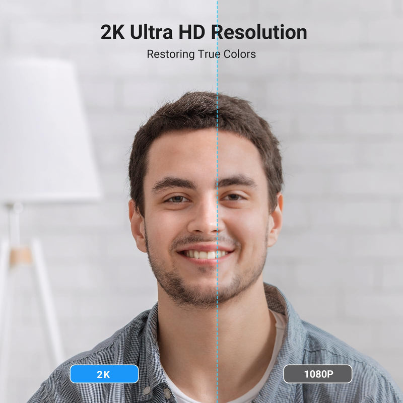 UGREEN 2K Webcam for PC Ultra HD 1080P Computer Webcam with Microphone | PC Camera with Privacy Cover, USB Web Camera for Streaming, Conference, Video Calling, Zoom,Teams, FaceTime Grey