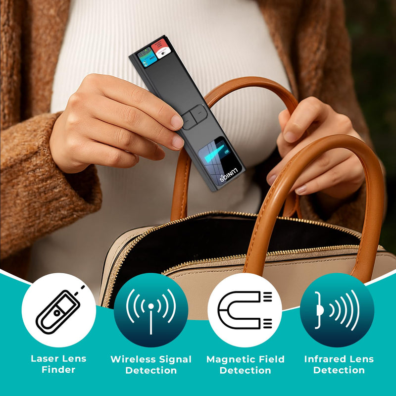 Hidden Camera Detectors -2026- Hidden Bug and Camera Detector & Spy Camera Finder, GPS Tracker Detector, RF Detector & Bug Detector (Laser + LCD Screen) for Travel, Home & Office Security 5 Mode – Laser + LCD