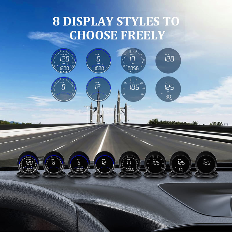 wiiyii Auto GPS Speedometer G6, Car HUD Head Up Display HD Display, Overspeed Alarm for All Vehicle