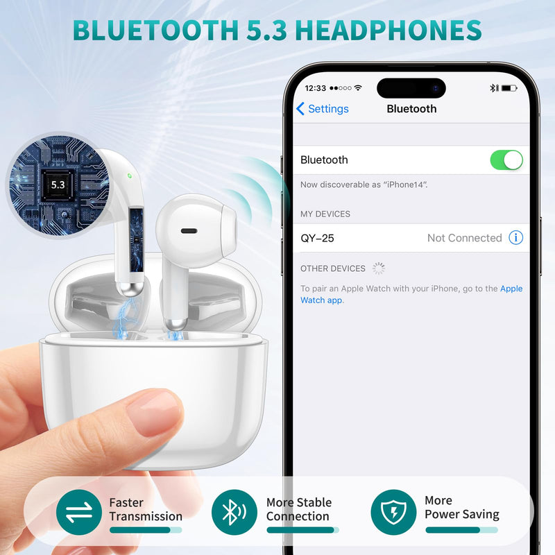 ACAGET Wireless Headphones for Sumsung Galaxy S24 Ultra S23 S22 S21 Plus Bluetooth 5.3 Earbuds Noise Canceling Earphones for iPhone 15 Pro Max 14 13 12 11 XR XS HiFi Stereo Earphone for Google Oneplus