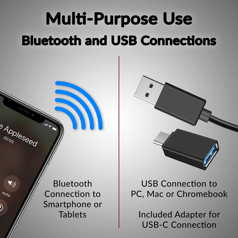 Cyber Acoustics USB & Bluetooth Speaker Bar (CA-2890BT) – USB Powered Speaker with Speakerphone for PC and Bluetooth to Simultaneously Connect to Smartphones, Clamps to Monitor, Convenient Controls USB and BT