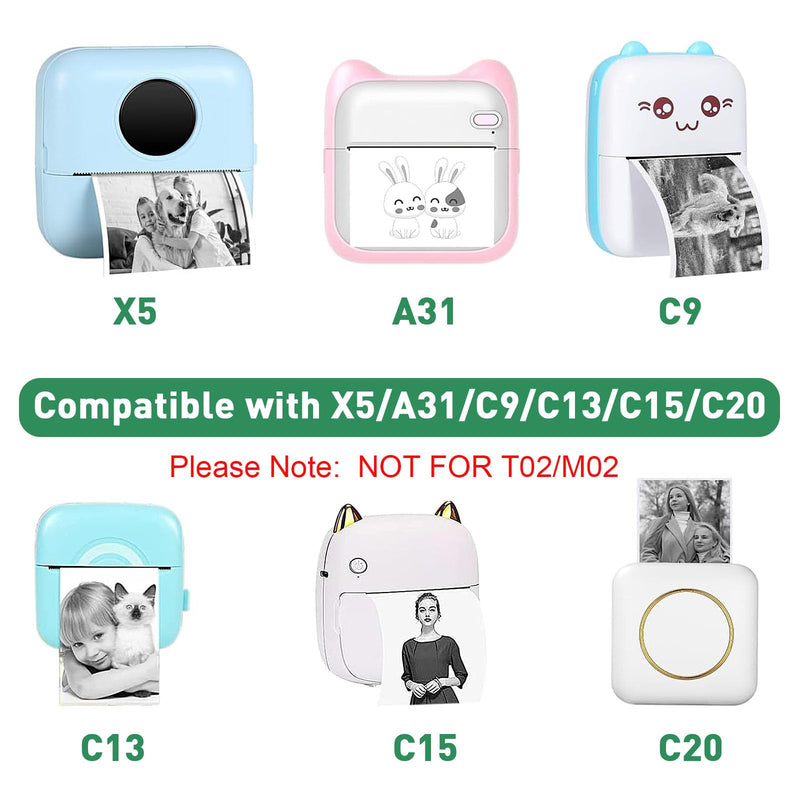 20PCS Mini Printer Paper,Thermal Sticker Paper,Self-adhesive,Mini Thermal Printer Paper,Mini Photo Printer Labels, For Photos, To-do Lists,Notes,Black On White,5.7 x 2.5cm
