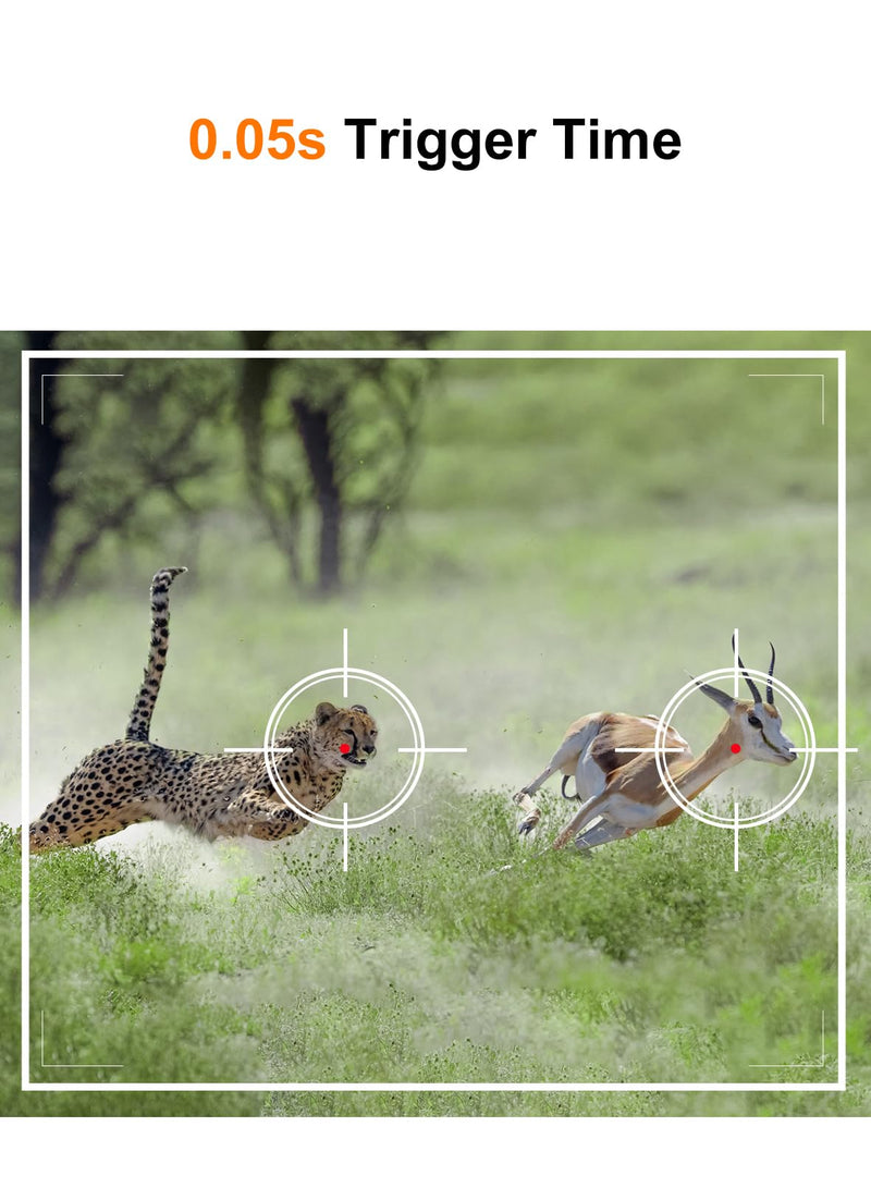 [AUSTRALIA] - Trail Camera - 4K 48MP Game Camera with Night Vision, 0.05s Trigger Motion Activated Hunting Camera, IP66 Waterproof, 130 Wide-Angle with 46pcs No Glow Infrared Leds for Outdoor Wildlife Green 