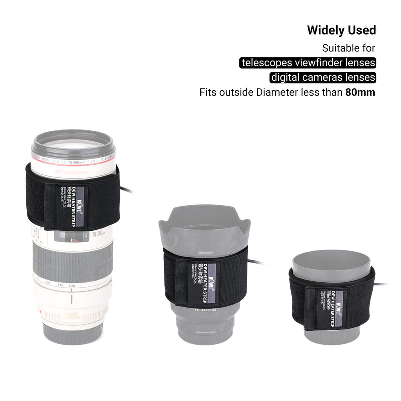 USB Lens Warmer, Lens Dew Heater Strip with Temperature Regulator, Condensation Prevention for Telescopes Camera DSLR Lens Telescope Eyepieces Less Than 3.15 inch (80mm) in Diameter