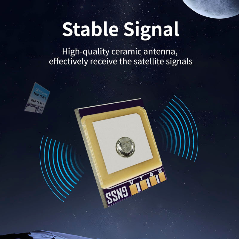 SEQURE M10-12 Mini FPV GPS Module with Upgraded 10th Generation Chip Ceramic Antenna Fast Satellite Positioning for FPV Racing Drones M1012