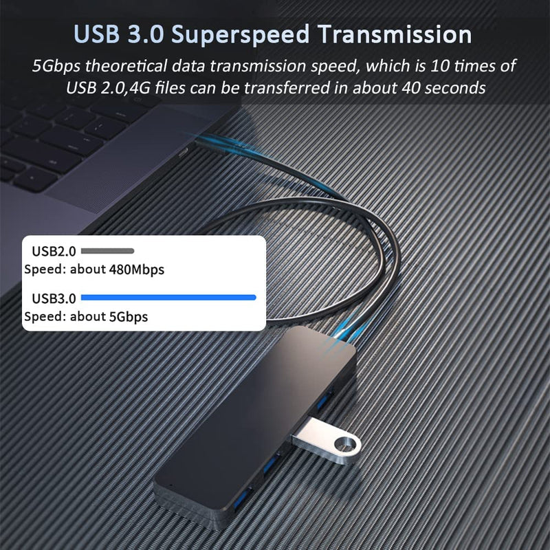 USB 3.0 Hub, VIENON 4-Port USB Hub USB Splitter USB Expander for Laptop, Xbox, Flash Drive, HDD, Console, Printer, Camera,Keyborad, Mouse Expand 4 USB