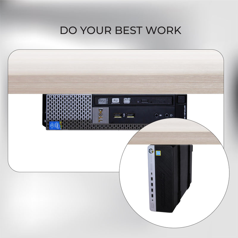 HumanCentric SFF Under Desk PC Mount & Wall Mount Bracket | For Small Form Factor Desktop Tower, UPS Wall Mount Bracket, Adjustable CPU Holder with Straps, Hardware Included