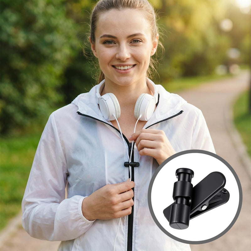 6 Pack Headphone Wire Clips, Rotatable Wire Clips Cable Cord Clamp Hooks Collar Clothing Clip Earphone Winder Earbud Cable Clip Clamp Hooks to Keep Microphone Cord for 2-4mmDiameter Round