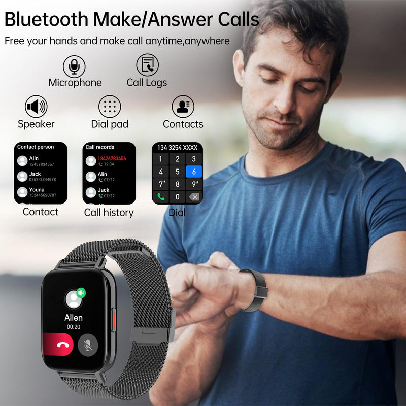 Smart Watches for Women,1.83"&1.85" HD Watch with Calls and Messages/Heart Rate/Sleep/Female Cycle,Fitness Tracker Smartwatch for Android/iOS Compatible,Rose Gold & Black