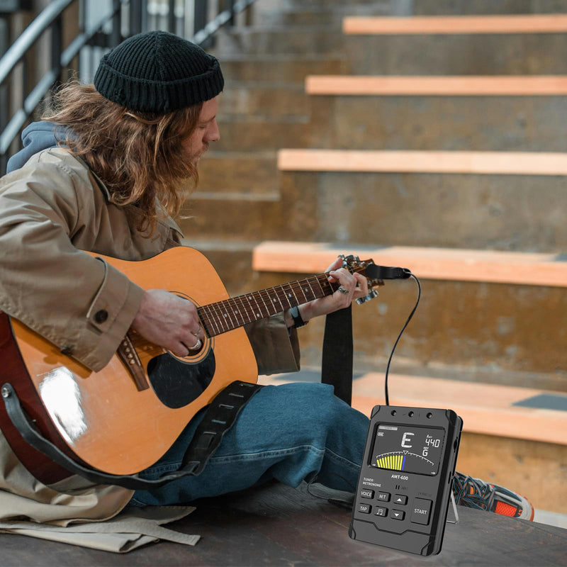 Rechargeable Metronome Tuner Combo for Guitar, Bass, Piano,Drum,Violin and Orchestral Instruments,Precision Tuning,Multiple Rhythm Modes,Three Beat Tones & Human Voice Count,8+ Hours Runtime