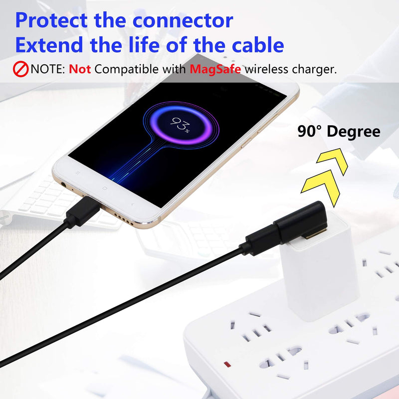CERRXIAN 90 Degree USB C to USB A Adapter, Right Angle & Left Angle USB A 3.0 Male to USB Type C 3.1 Female Connector for Laptops, Wall Chargers, Power Banks(2-Pack)