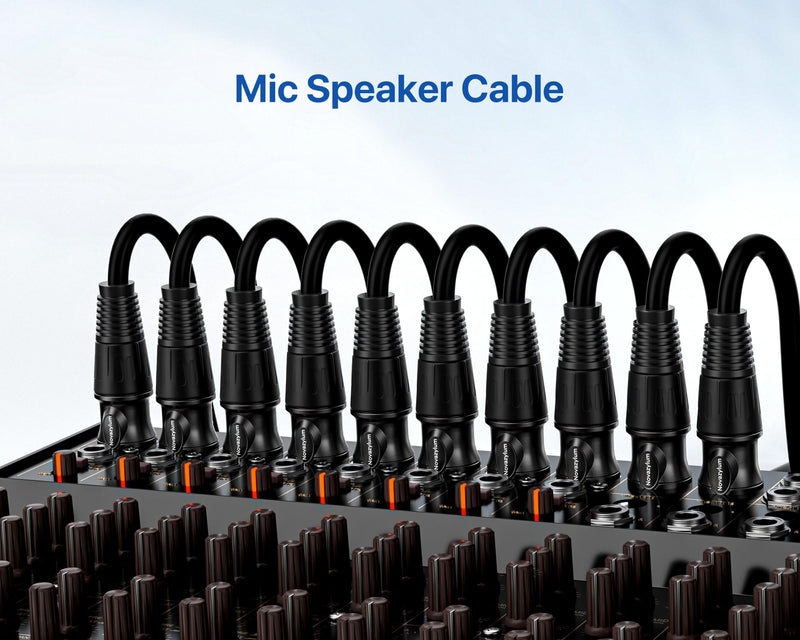 XLR Cables 3 Ft 10 Packs - Male to Female Microphone Cable with 3-Pin Balanced Shielded XLR Speaker Cables Mic Cable 3 Feet-10 Pack Black