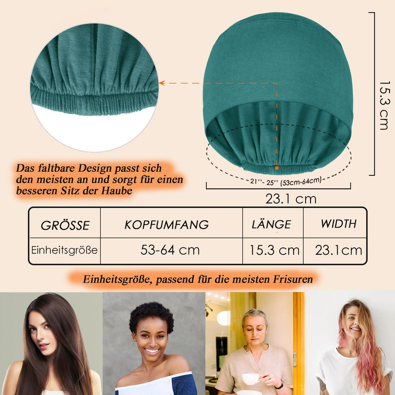 TSKNOMO 4 Pieces Chemo Headwear for Women Chemo Caps Sleep Cap for Hair Loss Black + Grey Green + Light Blue + Pink
