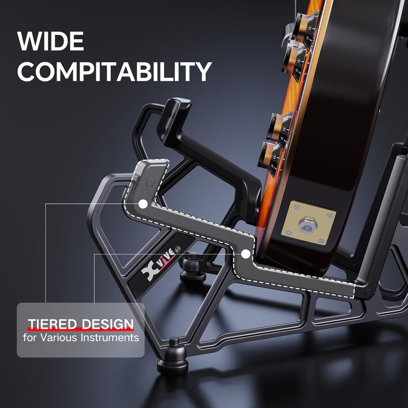 [AUSTRALIA] - Xvive Guitar Stand G1 Deluxe Guitar Stand Floor for Electric/Acoustic/Bass guitar, Designed in Germany with Ultra Sturdy, Portable, Foldable Structure 