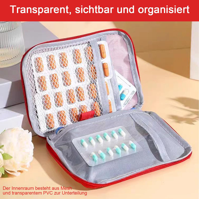 Medicine Bag, Pack of 3 Medicine Bag, Travel Pharmacy Bag, Medicine Storage Bag, Portable Medicine Bag for Home, School, Office, Outdoor, Travel, Red