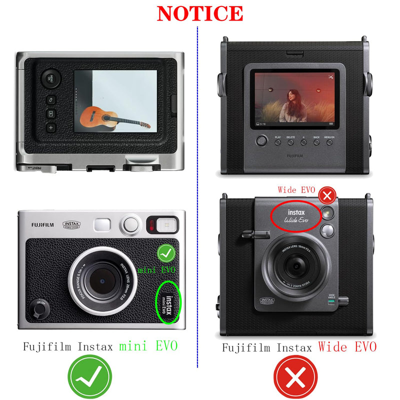 Lens Cap + Screen Protector for Fujifilm Instax Mini EVO Instant Camera(for Accessories),LCD + Lens PET Flim+Aluminum Mini Fuji Evo Lens Cover with Flocking Internal
