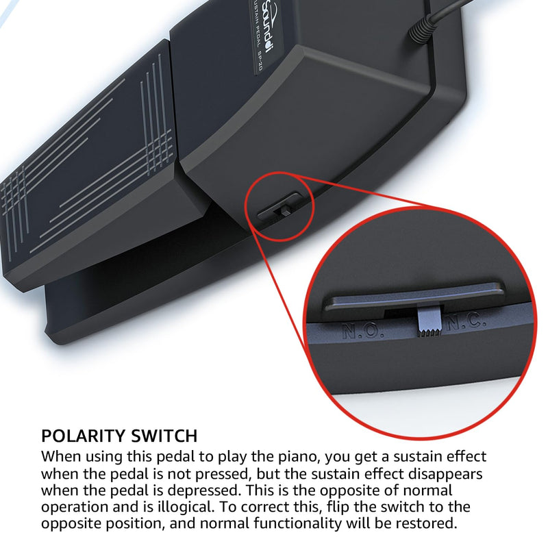 Universal Sustain Pedal for Digital Pianos – Extra-Wide Ergonomic Design with Anti-Slip Silicone Pads, Tilted Comfort Surface & Polarity Switch (Compatible with Yamaha, Roland, Korg, Casio)