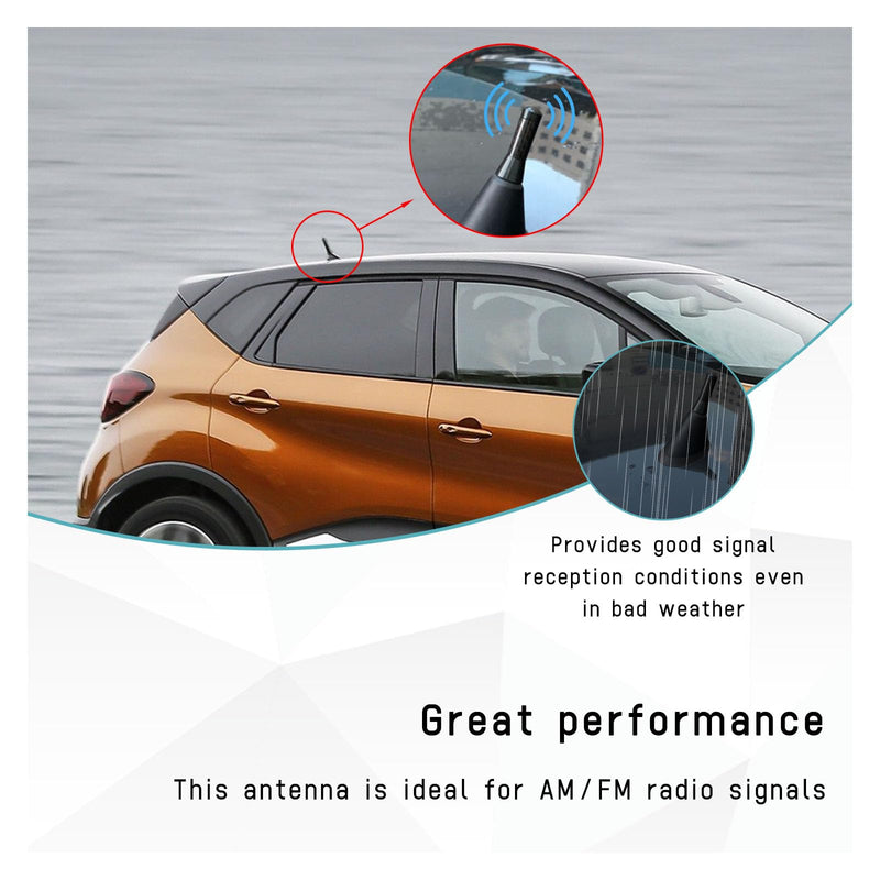 Car Short Antenna, 1.37" Stubby Aluminum Radio Antenna Replacement, Carbon Fiber Antenna Kit with Screws, AM/FM Roof Mount Car Radio Reception Antenna Mast for Most Cars SUVs (Black) Black