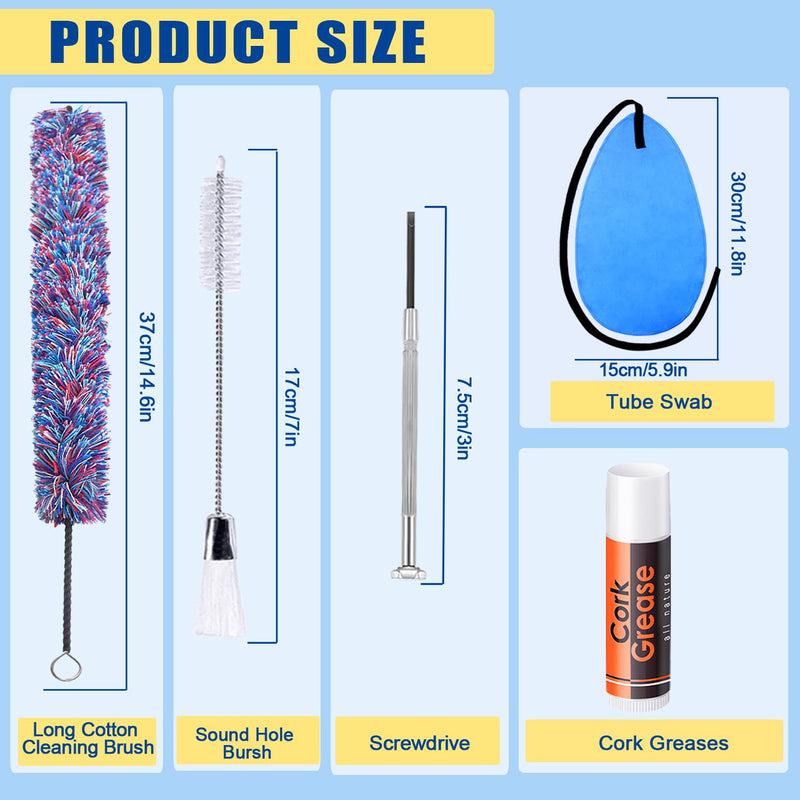 [AUSTRALIA] - Flute Care Cleaner Kit with Cork Grease,Multifunctional Cleaning Brush, Cotton Cleaning Brush, Swab and Screw, Niantime Flute Cleaning Kit for Base Maintenance Basic Flute cleaning Kit 