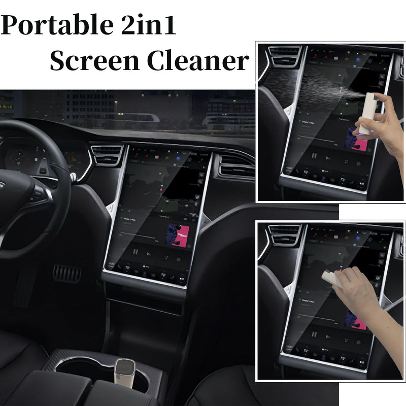 [AUSTRALIA] - Car Screen Cleaner Spray and Wipe, Hatstart Touchscreen Wiper for MacBook Display iPad iPhone, Finger Print Eraser for Screens and Cleaning Accessories for Mac Laptop Cell Phone Computer Monitor TV Black White Grey 