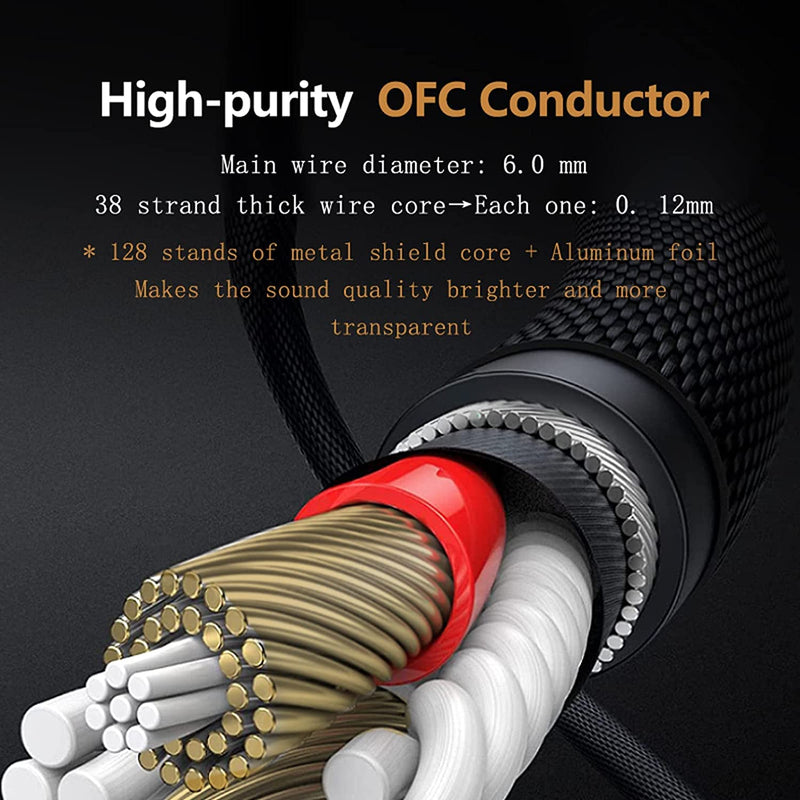 SKW Single Mic XLR Cable, XLR Male to Female Microphone Cables Nylon Jacket 32.8ft/10M 32.8ft (5m) Black