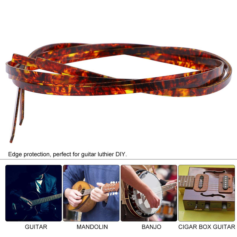 HEALLILY 2pcs Plastic Binding Purfling Strip for Guitar Acoustic Classical Guitar Bass Strip Body Binding Inlay (Brown) White Guitar Brown